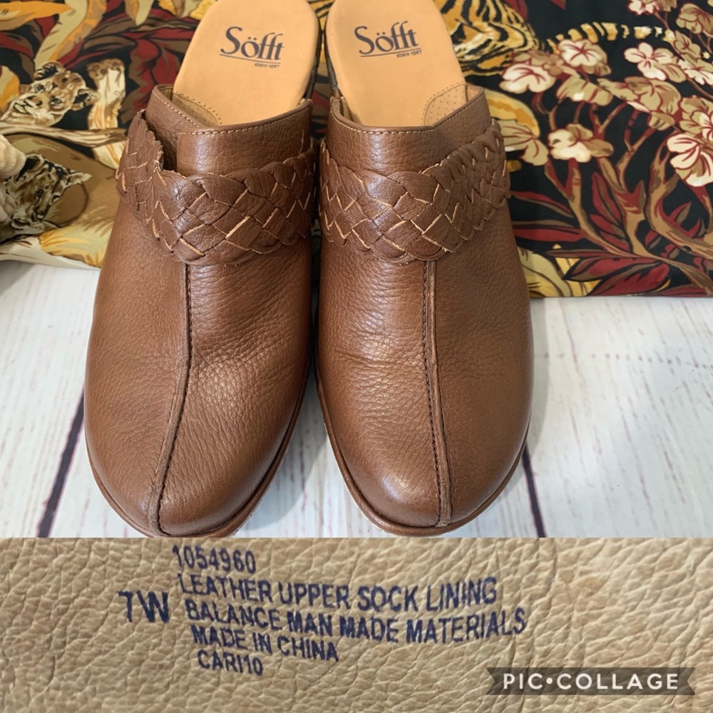 Sofft Cari Brown Clogs Slip-on 7W